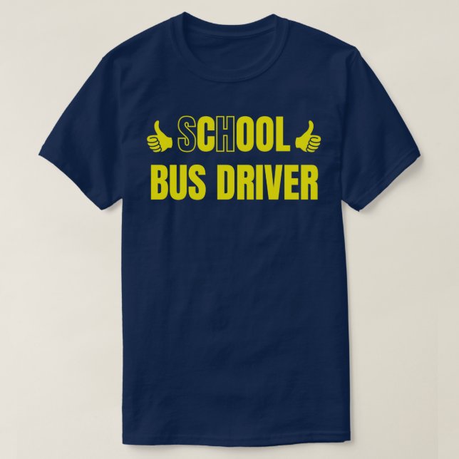 Drivrutinen School Buss Coola Buss T Shirt (Design framsida)