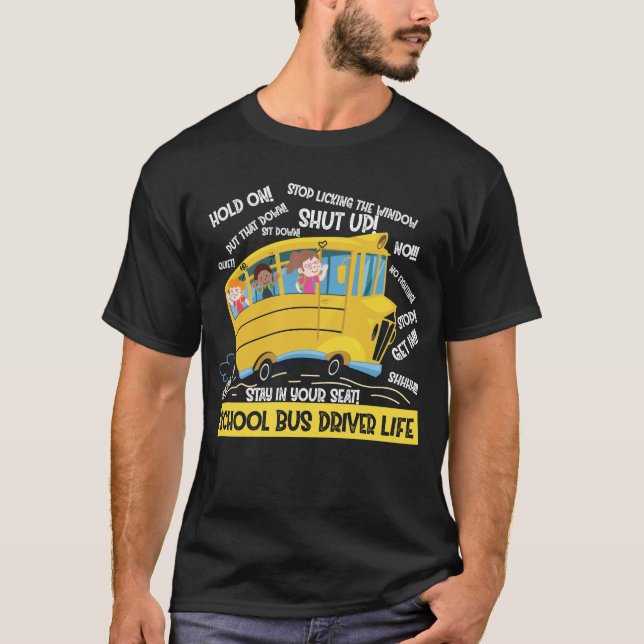Drivrutinen School Buss Life T Shirt (Framsida)