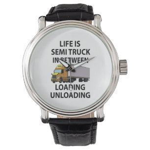 Drivrutinen Semi Lastbilar Trucker Lastbil Armbandsur