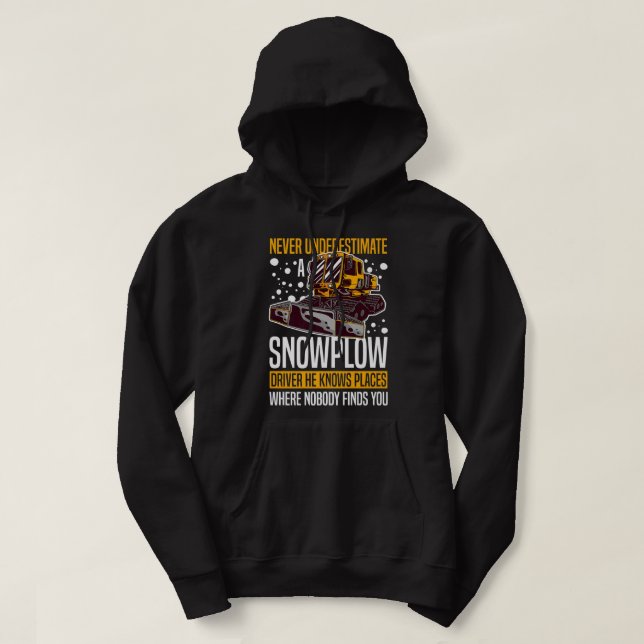 Drivrutinen Snö Plow Tractor Maskin Lastbil Shovel Hoodie (Design framsida)