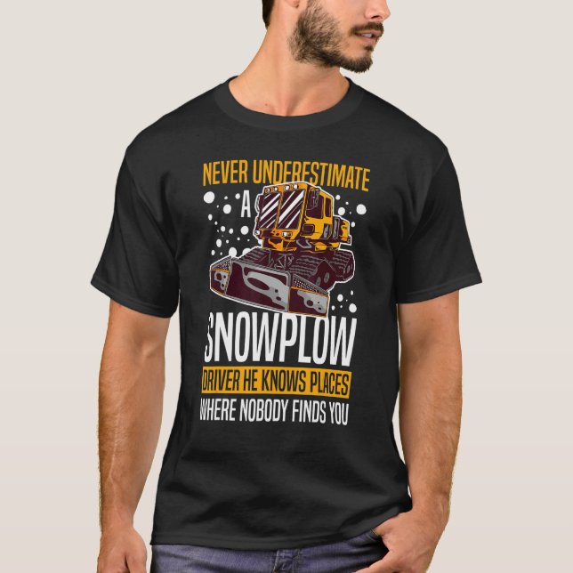 Drivrutinen Snö Plow Tractor Maskin Lastbil Shovel T Shirt (Framsida)