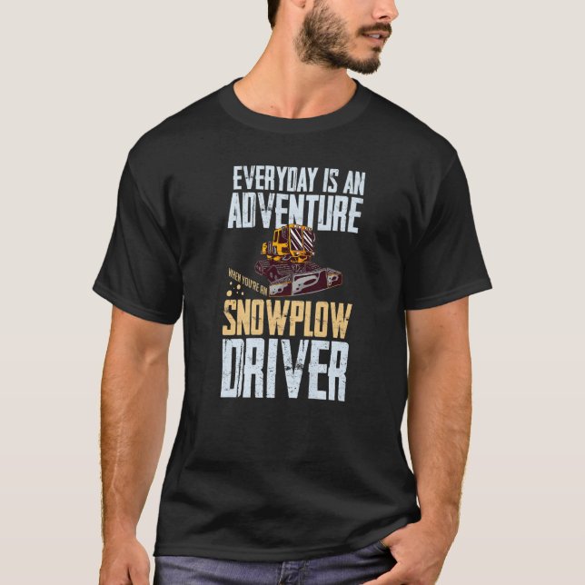 Drivrutinen Snö Plow Tractor Maskin Lastbil Shovel T Shirt (Framsida)
