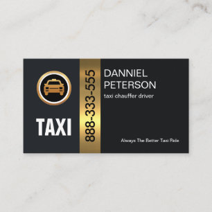 Drivrutinen snyggt Guld Rand Taxi Visitkort