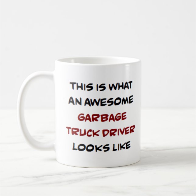 Drivrutinen sopor lastbil, fantastisk kaffemugg (Vänster)
