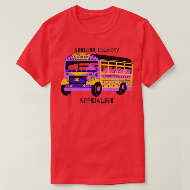 Drivrutinen Student Delivery Specialist School Bus T Shirt (Design framsida)