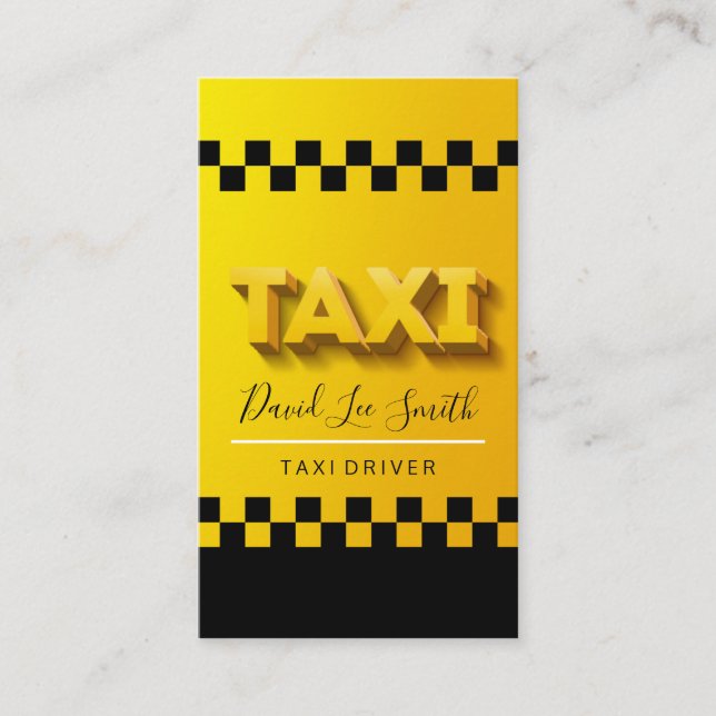 Drivrutinen Taxi/CAB-tjänsten Visitkort (Framsida)