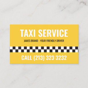 Drivrutinen Taxi Service Cab Black and White Mönst Visitkort