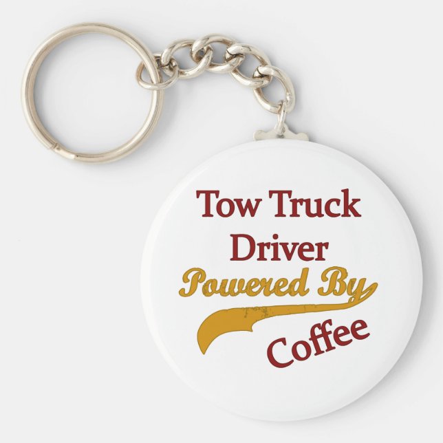 Drivrutinen Tow Lastbil med kaffe Nyckelring (Framsidan)