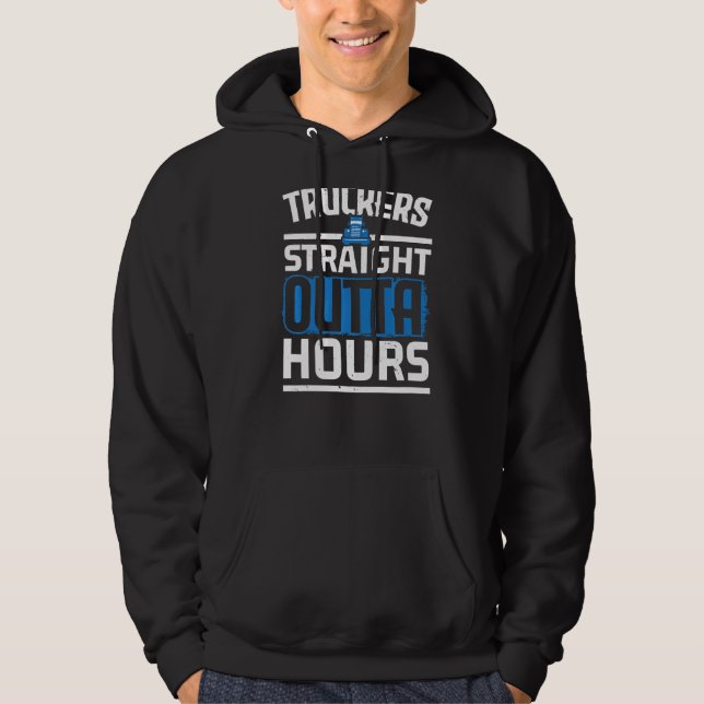 Drivrutinen Tr för Raka uttatimmar Lastbil Hoodie (Framsida)
