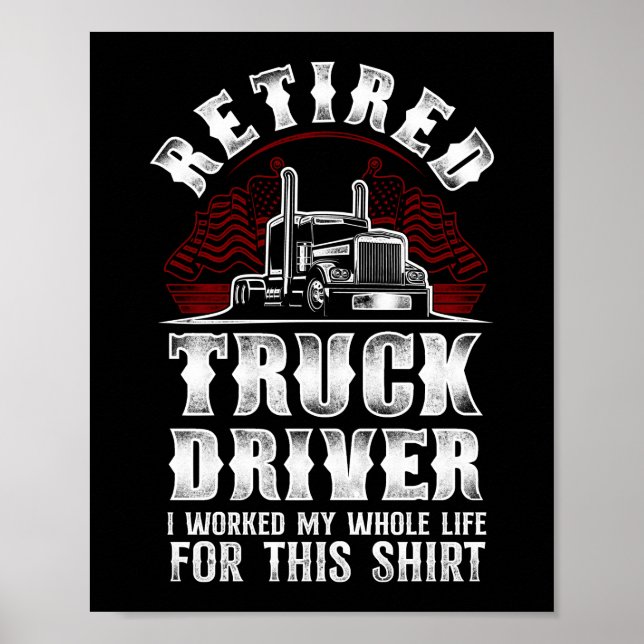 Drivrutinen Trucker Lastbil är trött Lastbil Drivr Poster (Framsidan)