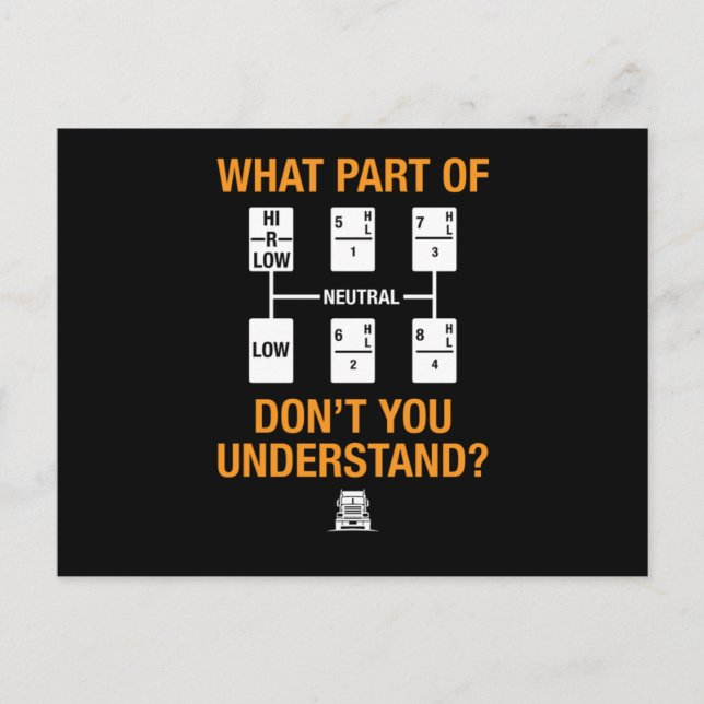 Drivrutinen Trucker Shift Gears pappa Grandpa Last Vykort (Framsida)