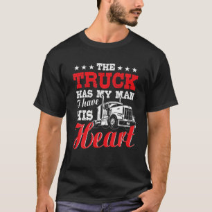 Drivrutinen Trucker Wife Lastbil, Funny Girlkompis T Shirt