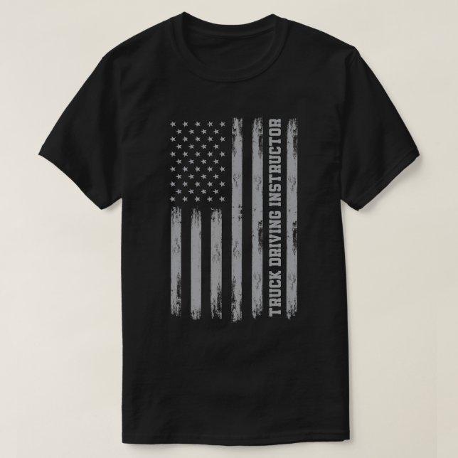 Drivrutinen USA flagga för amerikansk Lastbil E T Shirt (Design framsida)