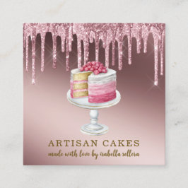 Drivrutiner för bakverk Chef Ro Guld Glitter Fyrkantigt Visitkort