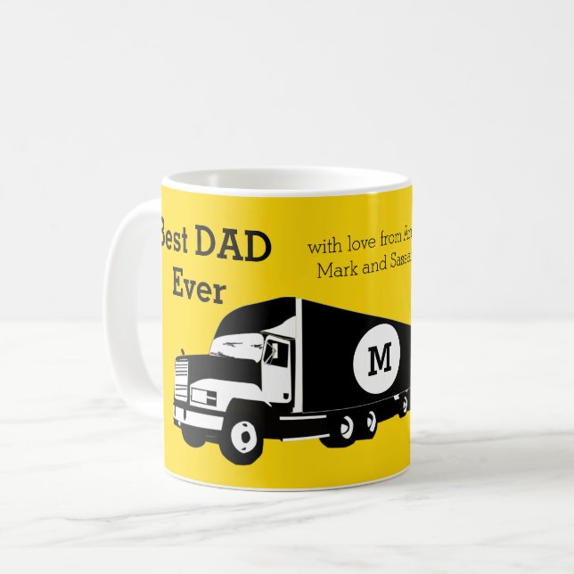 Drivrutiner för Fars dag Lastbil Kaffemugg (Framsida vänster)