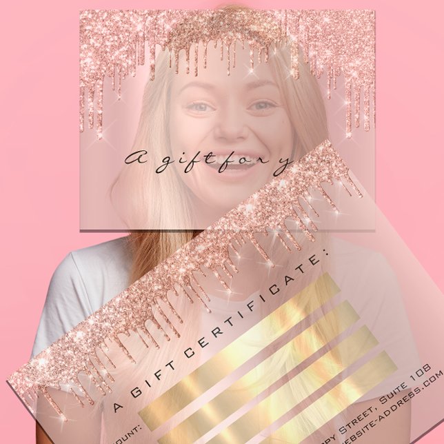Drivrutiner för Gift Certificate Nagel Makeup Eyel Visitkort (Gift Certificate Nails Makeup Eyelash Rose Drips )