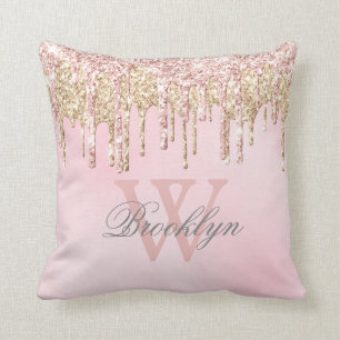 Drivrutiner för Glitter vid Rosa ros, Monogram f Kudde