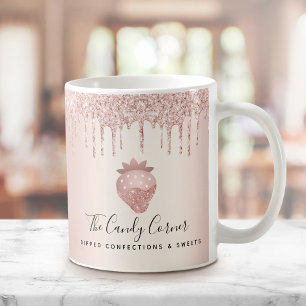 Drivrutiner för jordgubbskonflikten rosa ros Guld  Kaffemugg