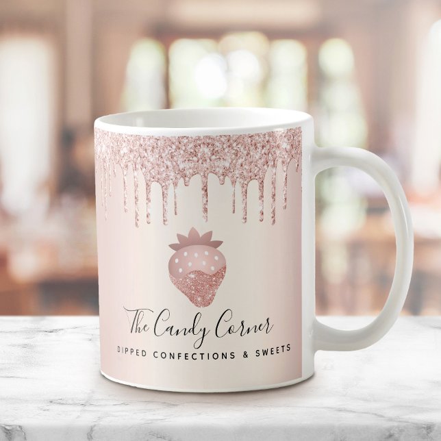 Drivrutiner för jordgubbskonflikten rosa ros Guld  Kaffemugg (Skapare uppladdad)