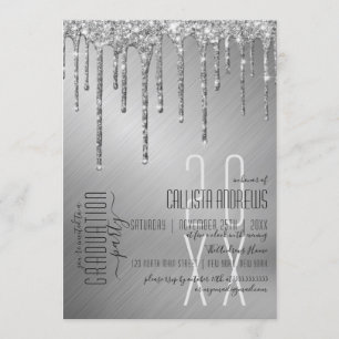 Drivrutiner för Luxury Sparkly Silver Glitter Stud Inbjudningar