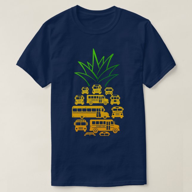 DRIVRUTINER FÖR PINEAPPLE SCHOOL BUSS T SHIRT (Design framsida)