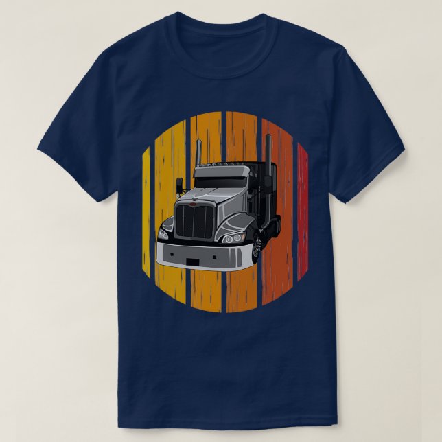 Drivrutiner för Retro Lastbil T Shirt (Design framsida)