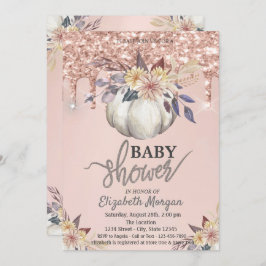 Drivrutiner för vattenfärg Pumpkin Ro Guld Glitter Inbjudningar