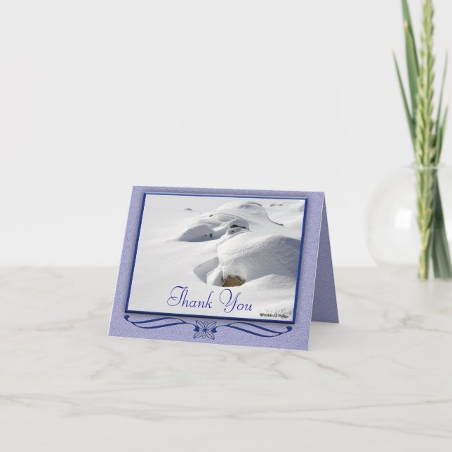 Drivrutiner för vinterscenen Snö över Sten Tack Kort (Framsida)