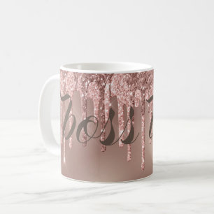 Drivrutiner ro Guld Glitter vid Chef Dam vid Kaffemugg