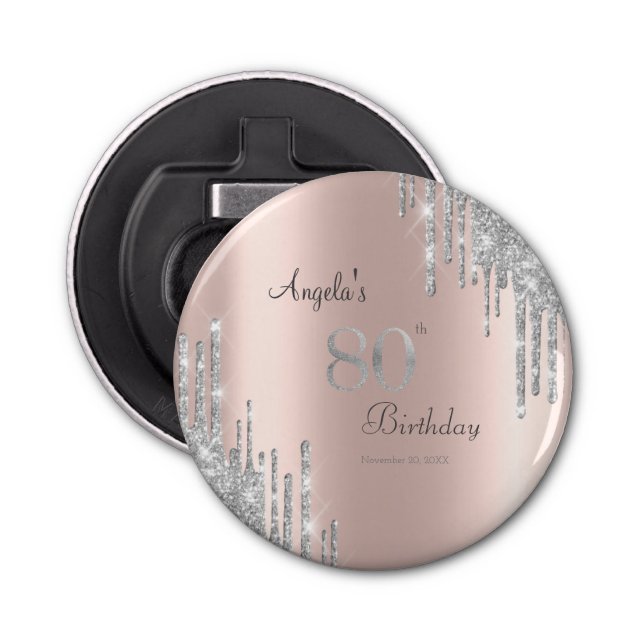 Drivrutiner silver Glitter Ro Guld 80:e Flasköppnare (Framsidan)