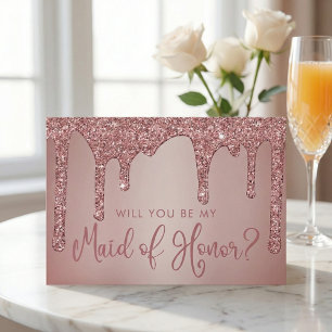 Drivrutiner vid chic Guld Glitter vid Maid of hono Inbjudningar