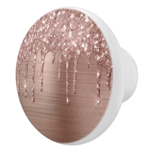 Drivrutiner vid elegant Guld Glitter vid Rosa Meta Knopp