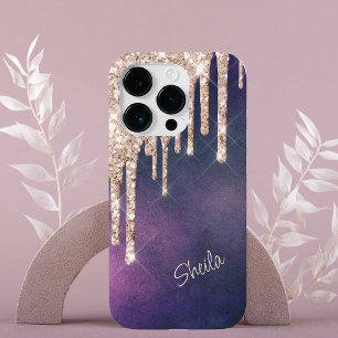 Drivrutiner vid silver Glitter på Rosa Lila Monogr