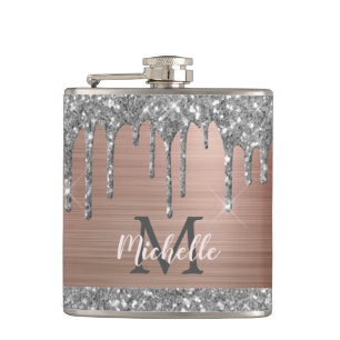 Drivrutiner vid silver Glitter vid Rosa Metall Mon Fickplunta