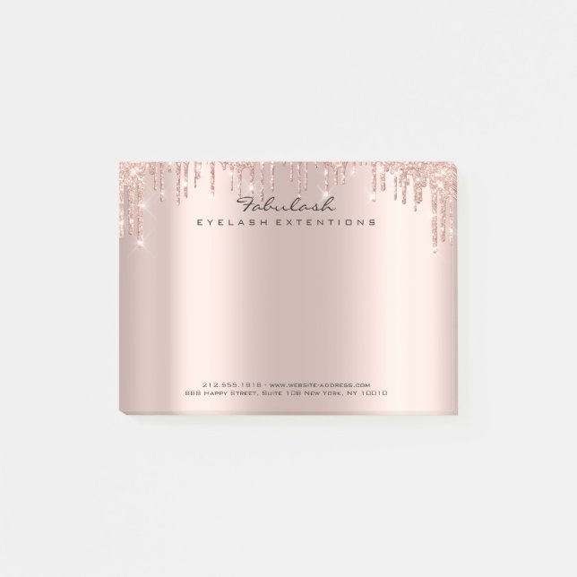 Drivrutinerna Rosa ros Guld Namn glitter Sparkly Post-it Block (Framsida)
