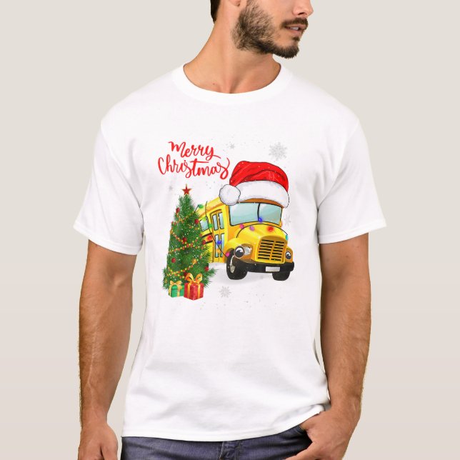 Drivrutinerna Santa Hat i Buss i skolan T Shirt (Framsida)