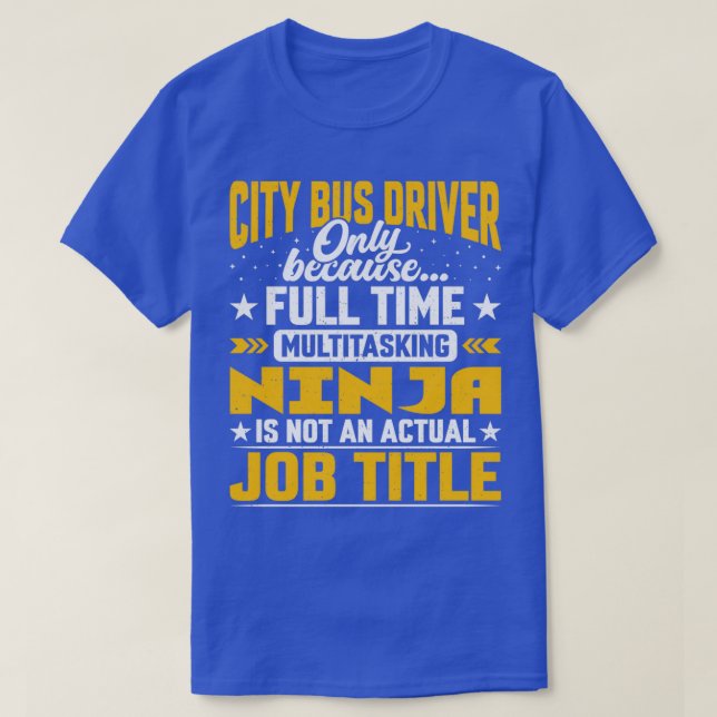 Drivrutinsbefattning för Funny City Buss T Shirt (Design framsida)