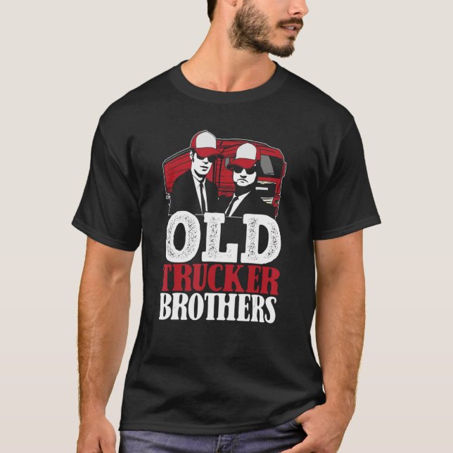 Drivrutinsbrodern manar Lastbil Trucking Big Rig O T Shirt (Framsida)