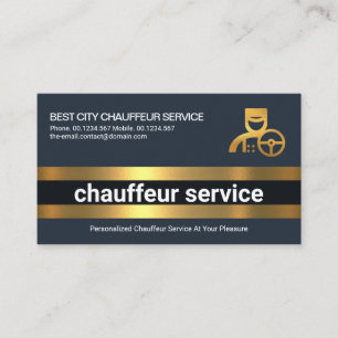 Drivrutinschaufför chaufför med enkelt fet Guld Visitkort