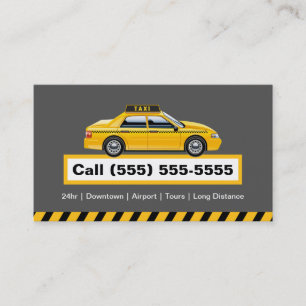Drivrutinschaufför för Taxi med licens - Gult Cap Visitkort