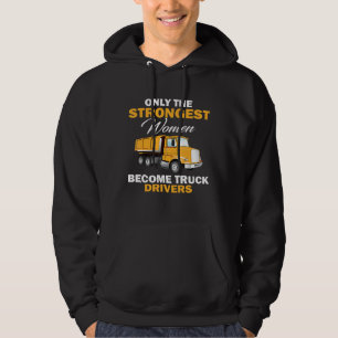 Drivrutinsidea för lastbil för kvinnor hoodie