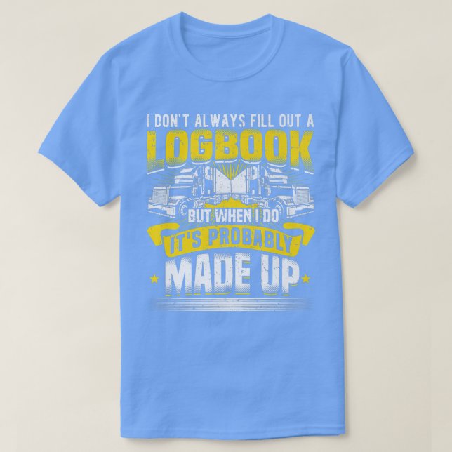 Drivrutinsloggbok för Lastbil, lastbilstillbehör,  T Shirt (Design framsida)