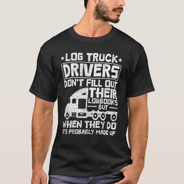 Drivrutinsloggen Lastbil i Lastbil med fungerande  T Shirt (Framsida)