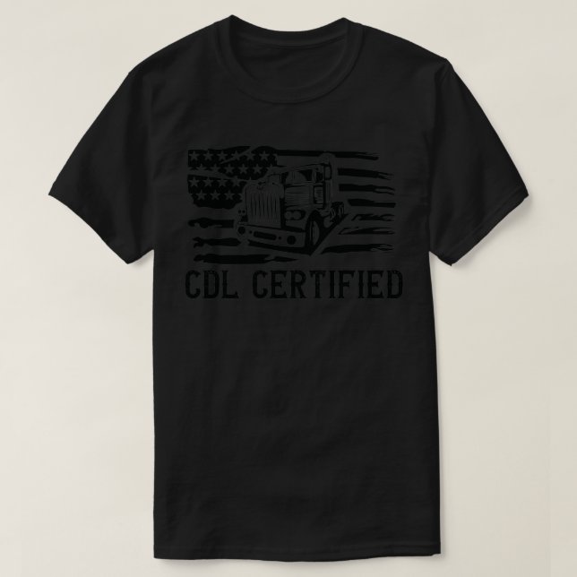 Drivrutinsoperator för CDL-Auktoriserad CDL-drivru T Shirt (Design framsida)