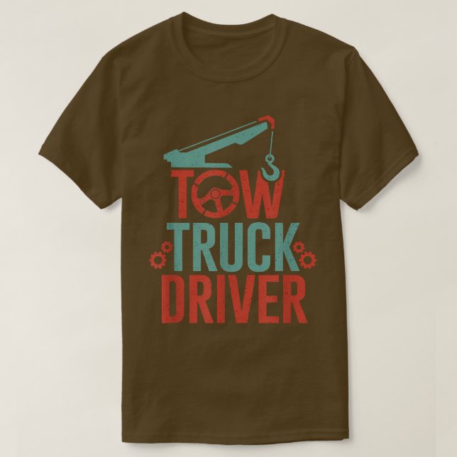 Drivrutinsoperatörer för Tow Lastbil som bogserar  T Shirt (Design framsida)