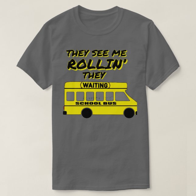 Drivrutinspresentation 1 för Funny School Buss 1 T Shirt (Design framsida)
