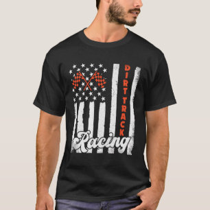 Drivrutinsracer American Flagga Dirt Track Tävla C T Shirt