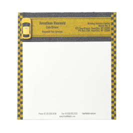 Drivrutinstjänst för Gult Business Taxi Cab Anteckningsblock