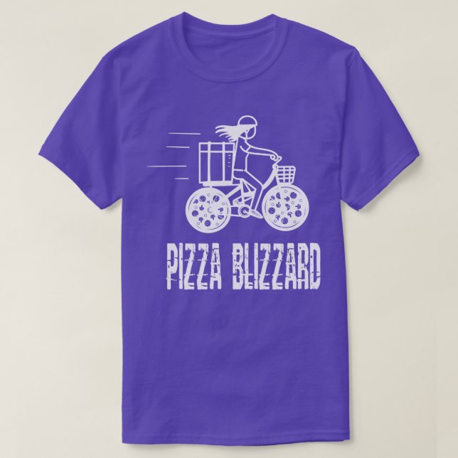 Drivrutinstjänsten Pizza Snöstorm Bike Courier T Shirt (Design framsida)