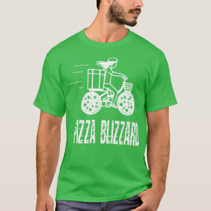Drivrutinstjänsten Pizza Snöstorm Bike Courier T Shirt